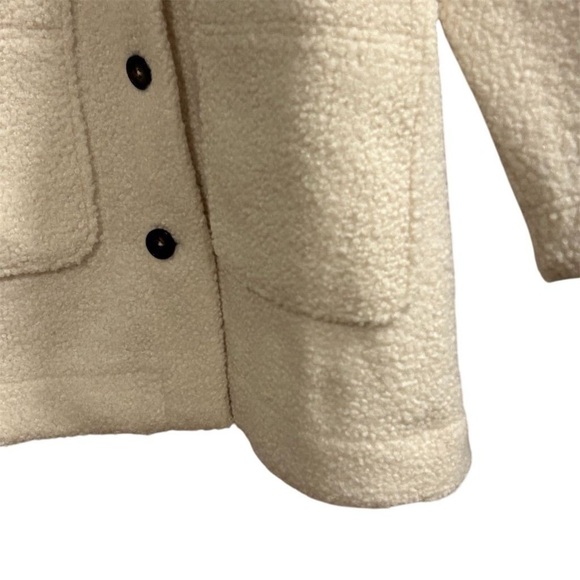 Lands' End Women's Ivory Sherpa Teddy Coat L petite Winter Overcoat - Picture 8 of 15